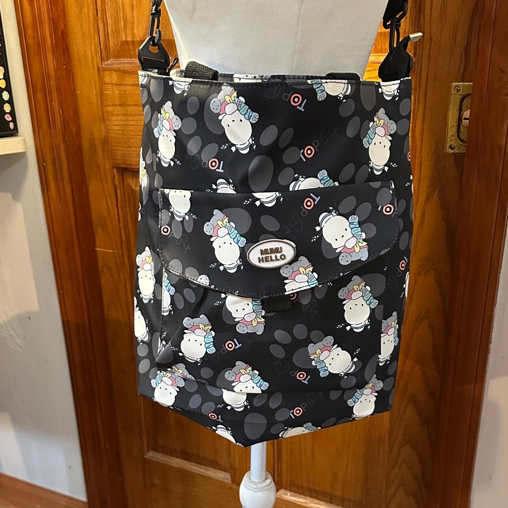 Mumu Black and White Crossbody Bag with Sanrio Pochacco. *NEW*
